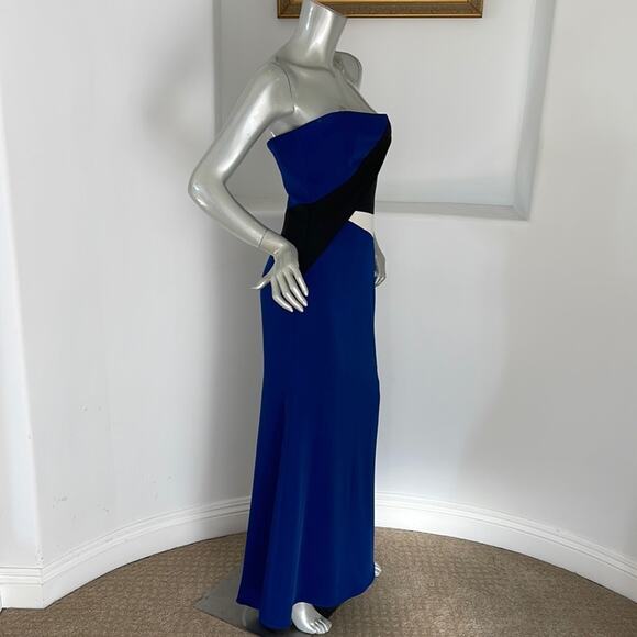 Bcbgmaxazria Audrianna Strapless Color Block Maxi Dress Size 2 - Picture 7 of 14